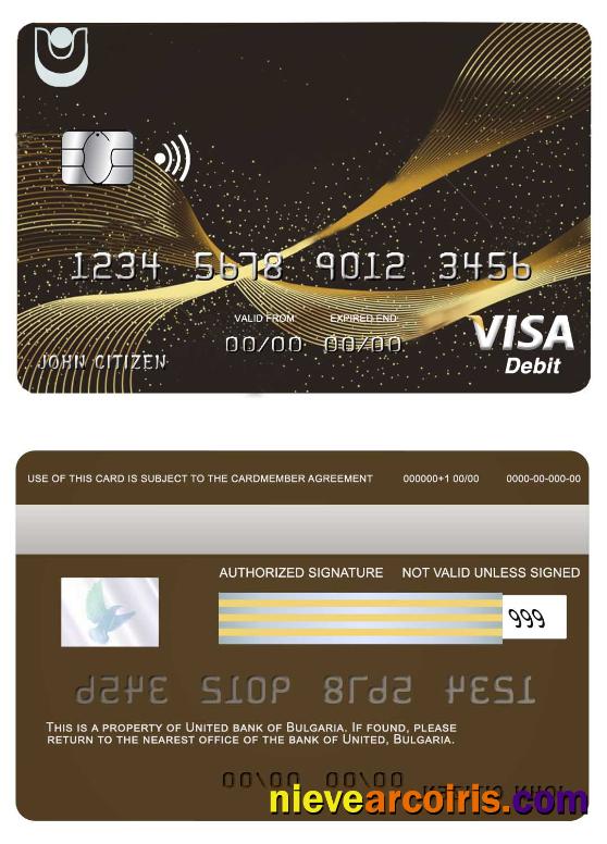 Bulgaria United bank visa card